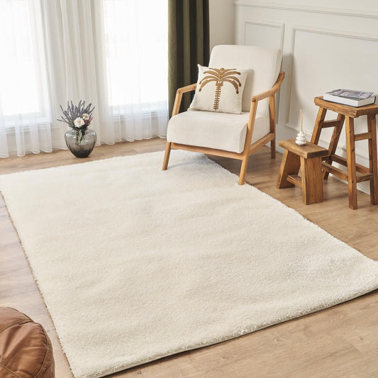 Cream - Ruglenza Isola Shaggy Rugs - 2
