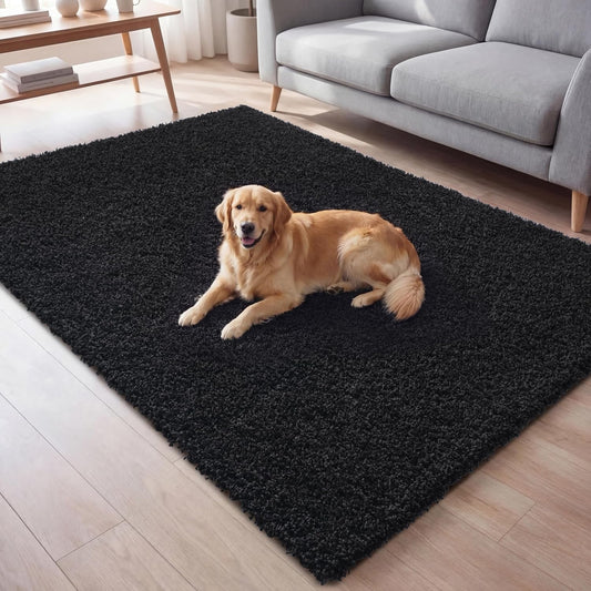 Black - Ruglenza Galaxy Shaggy Rug - 2