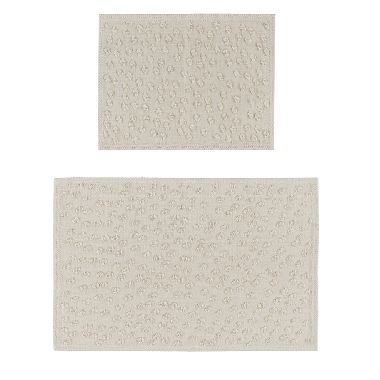 Cream / Cream-BK09 - Ruglenza Greca Bath Mat Set - 2 Pieces